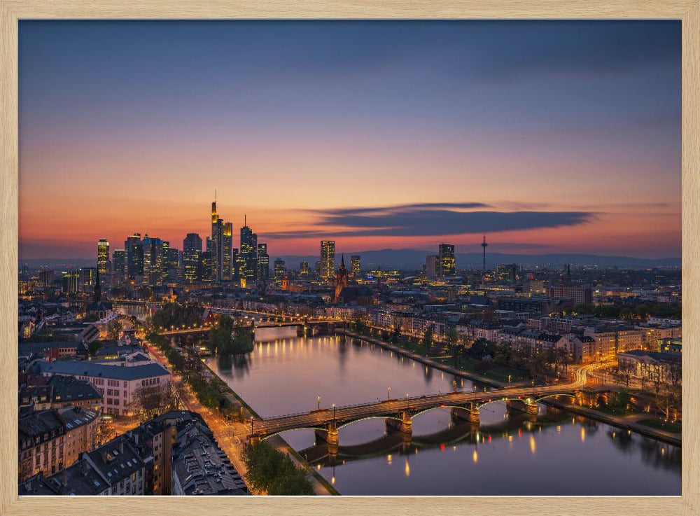 Skyline de Francfort au coucher du soleil | Posters - Affiche Artistique