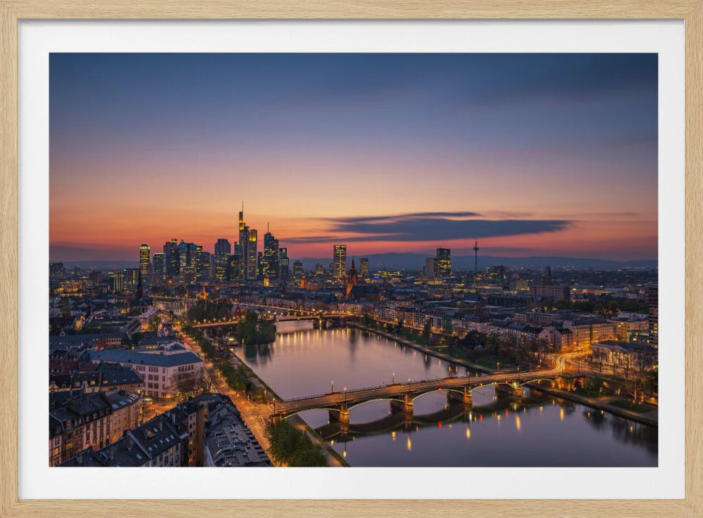 Skyline de Francfort au coucher du soleil | Posters - Affiche Artistique