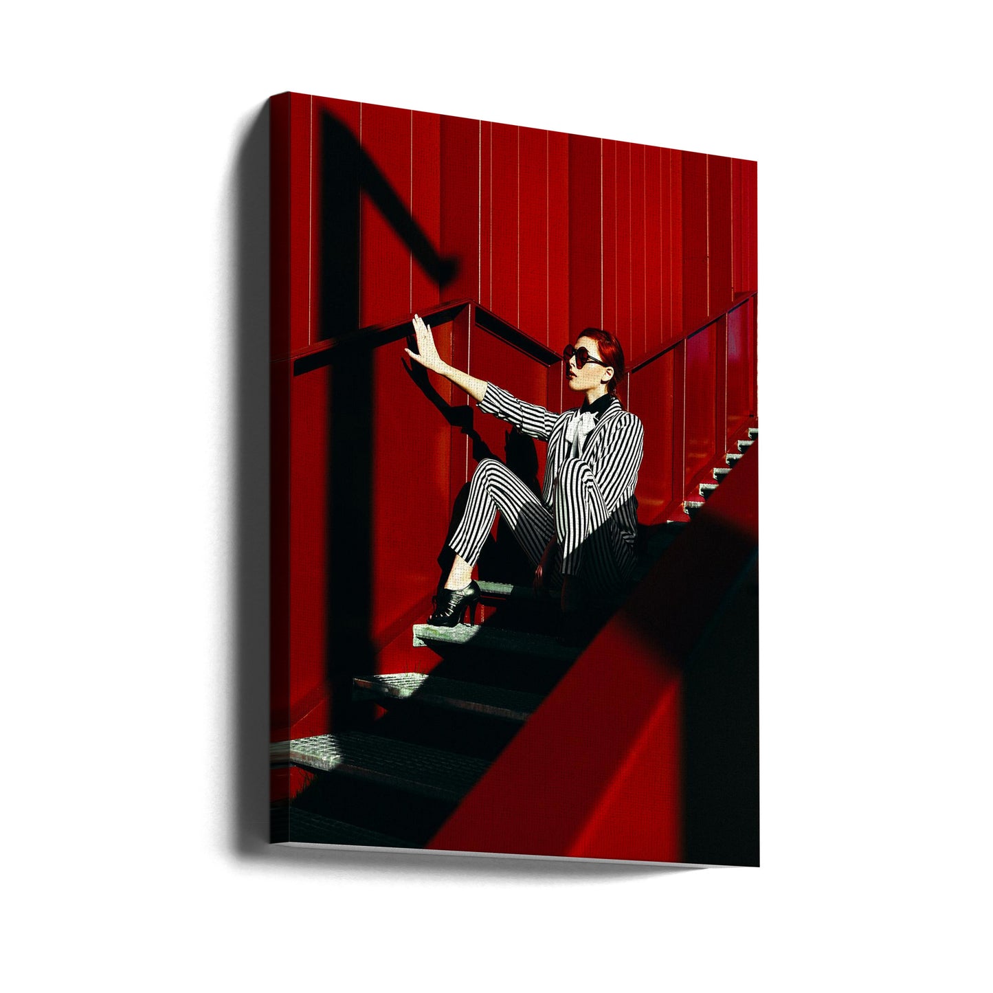 Rote Treppenrhythmen | Leinwand-Bilder