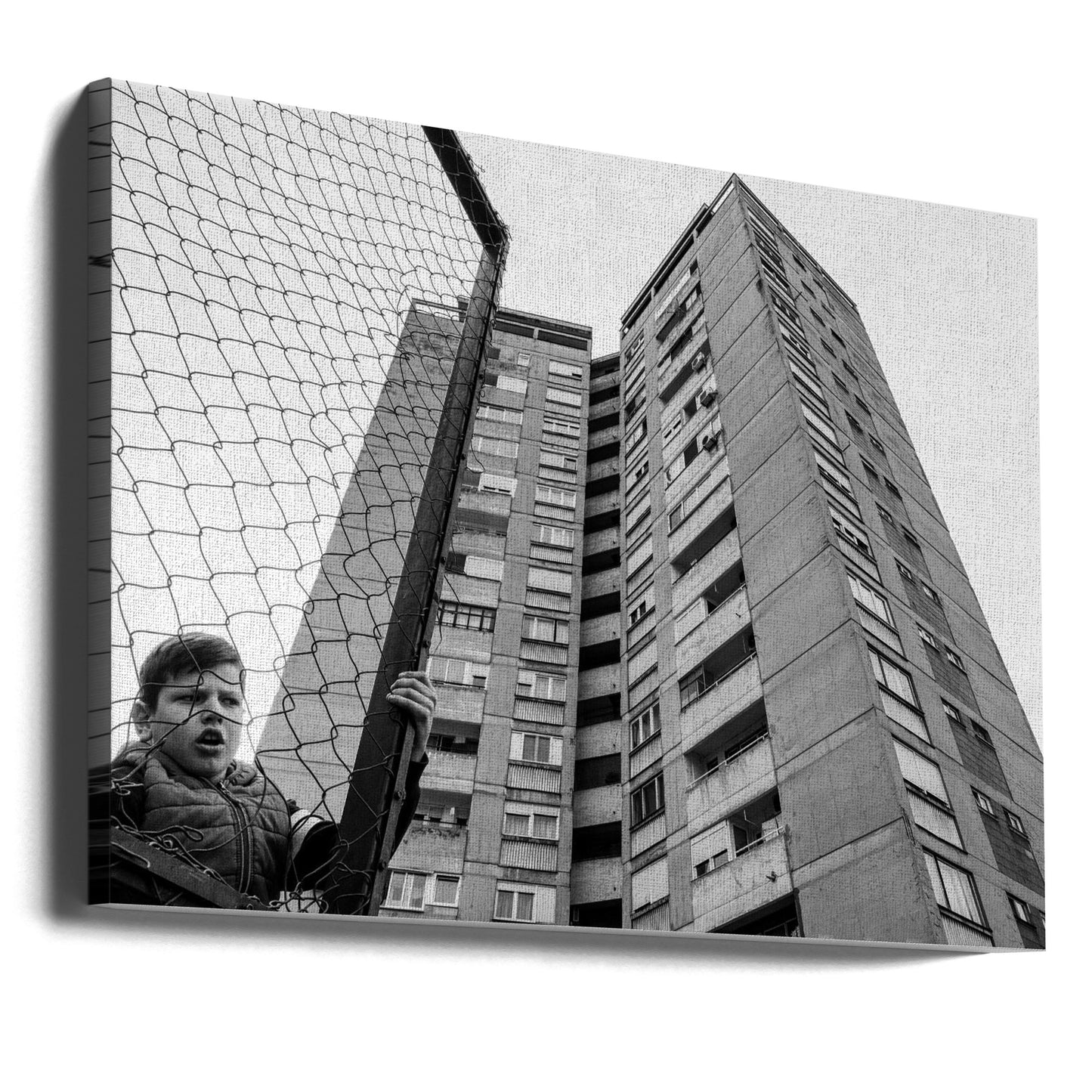 Der Junge hinter dem Zaun | Leinwand-Bilder