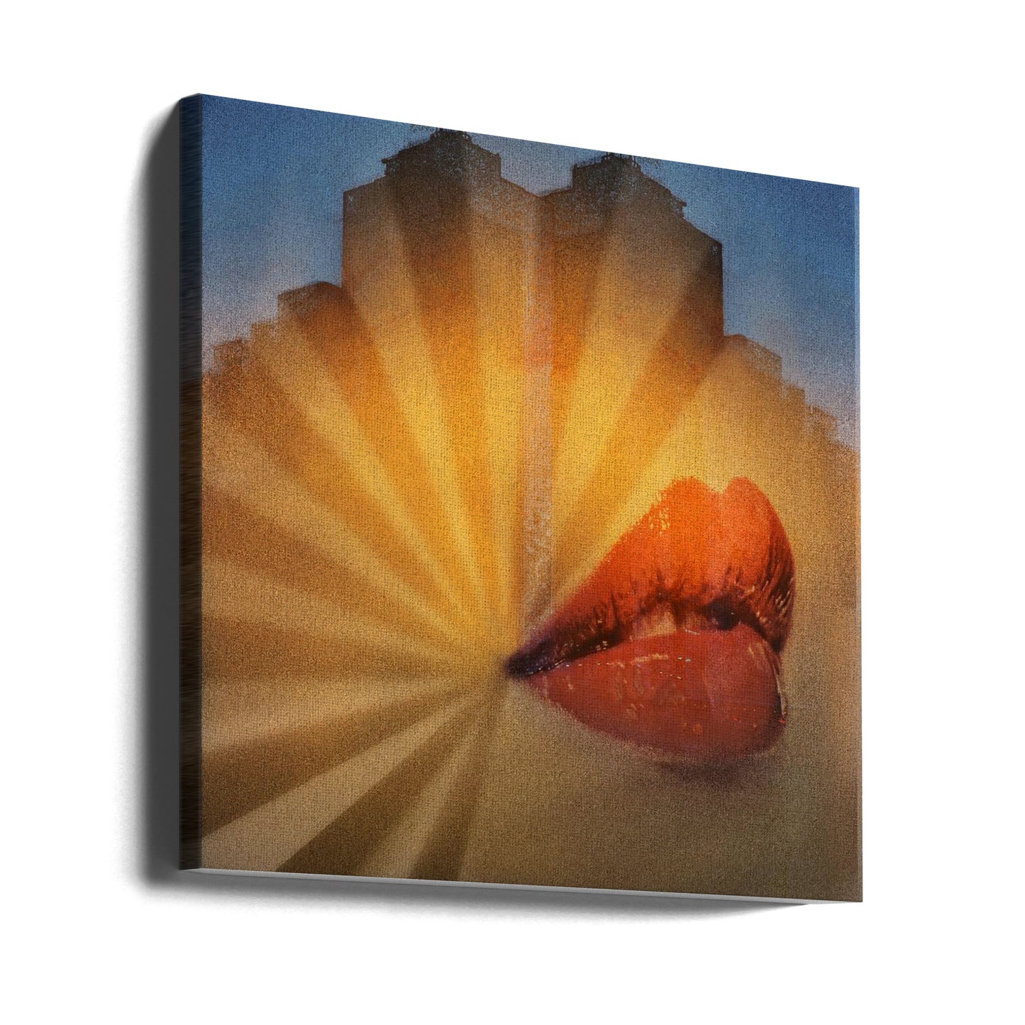 Le baiser des lèvres rouges | Tableaux sur Toile