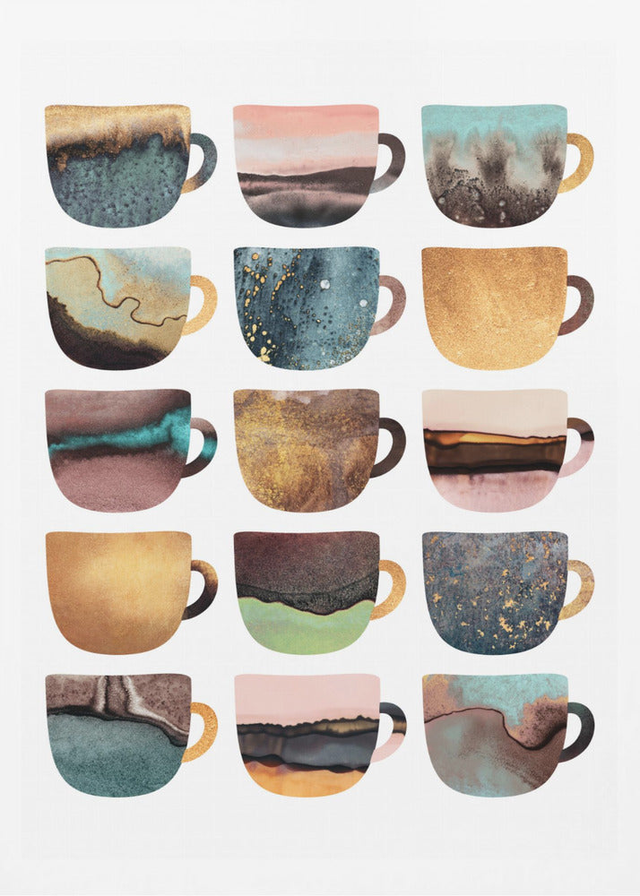 Earthy Coffee Cups | Poster