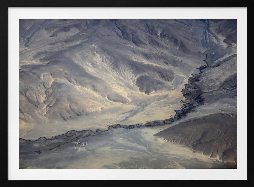 Aerial View of the River on Tibet Plateau | Poster