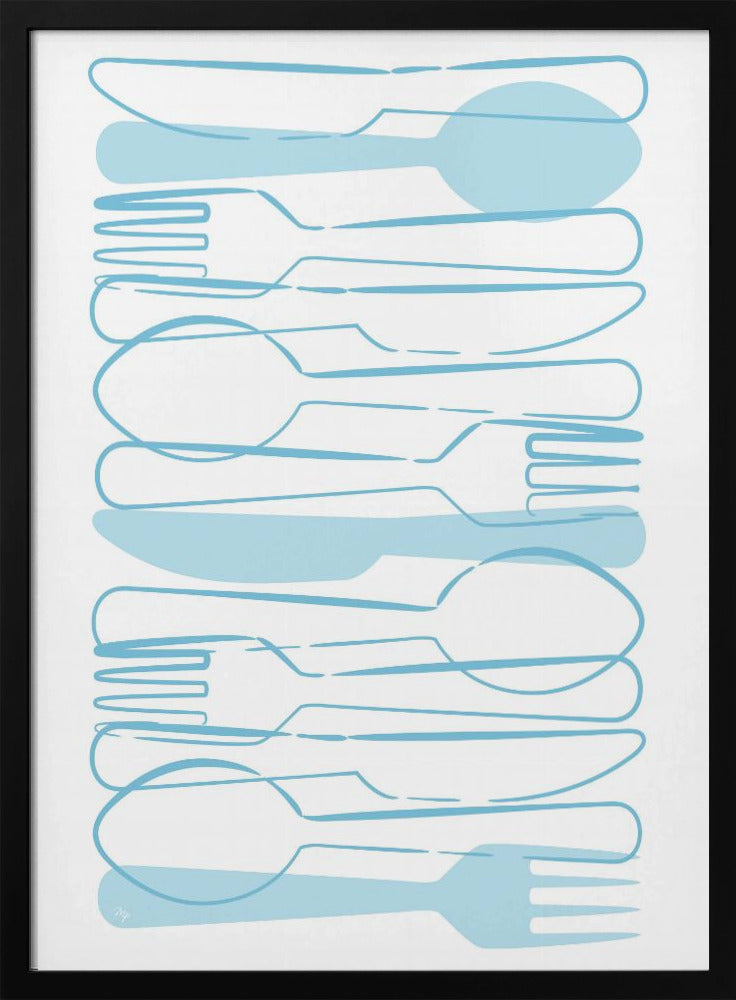 Blå bestick | Poster