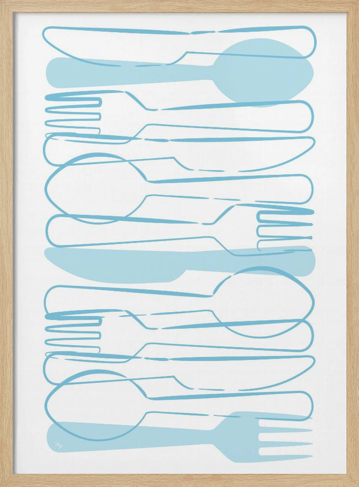 Blå bestick | Poster