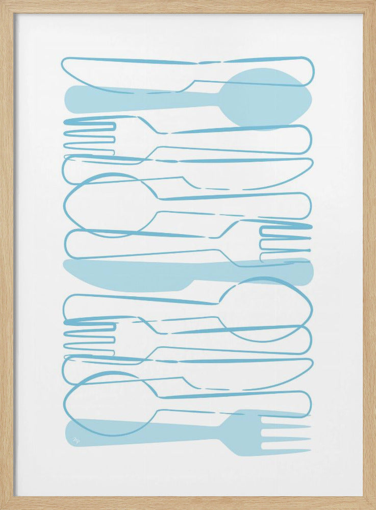 Blå bestick | Poster