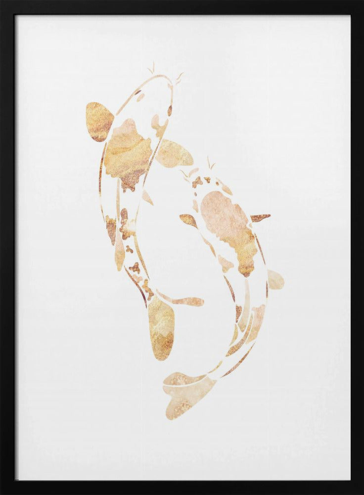 Gold koi fish silhouettes | Poster