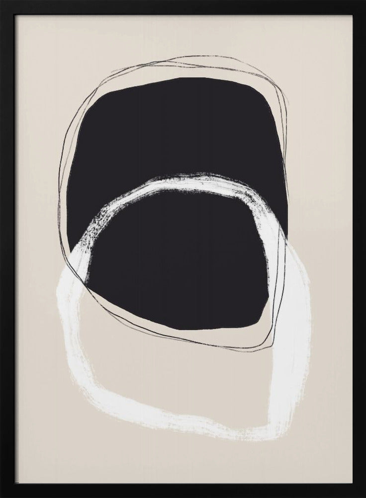 Black And White Shapes With Fluid Lines | Poster