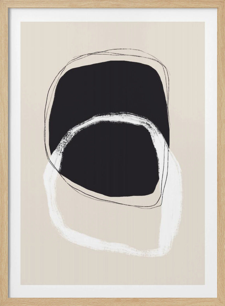 Black And White Shapes With Fluid Lines | Poster