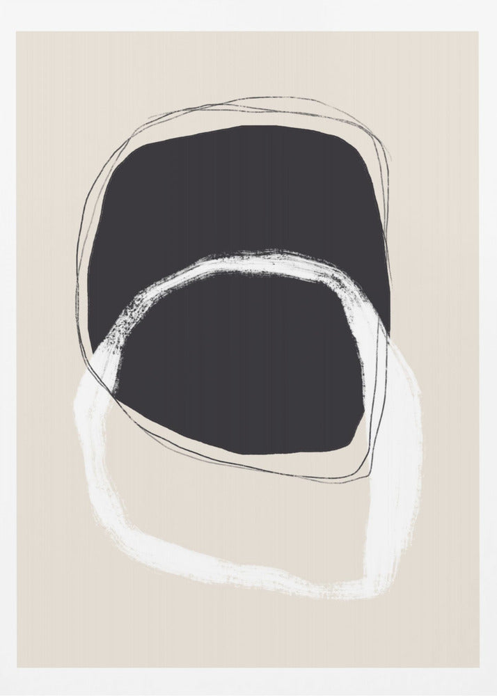 Formes en noir et blanc aux lignes fluides | Affiches