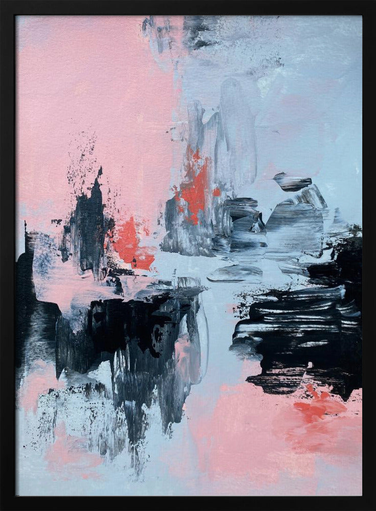 Pink and Grey Abstract 2 | Poster