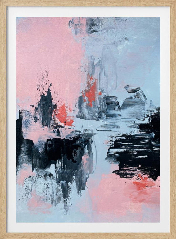 Pink and Grey Abstract 2 | Poster