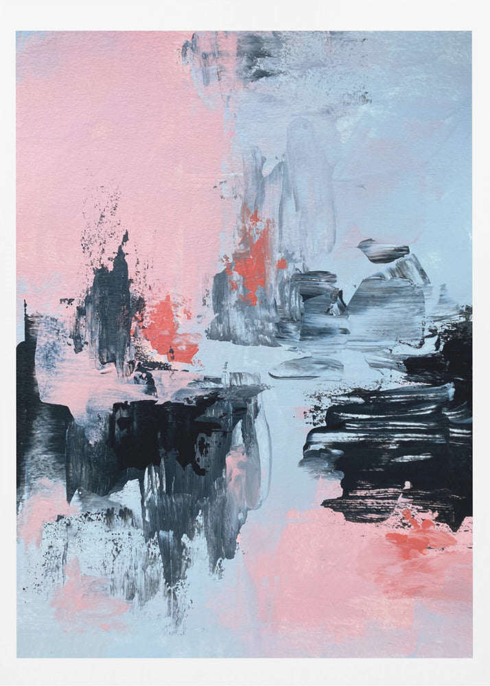 Pink and Grey Abstract 2 | Poster