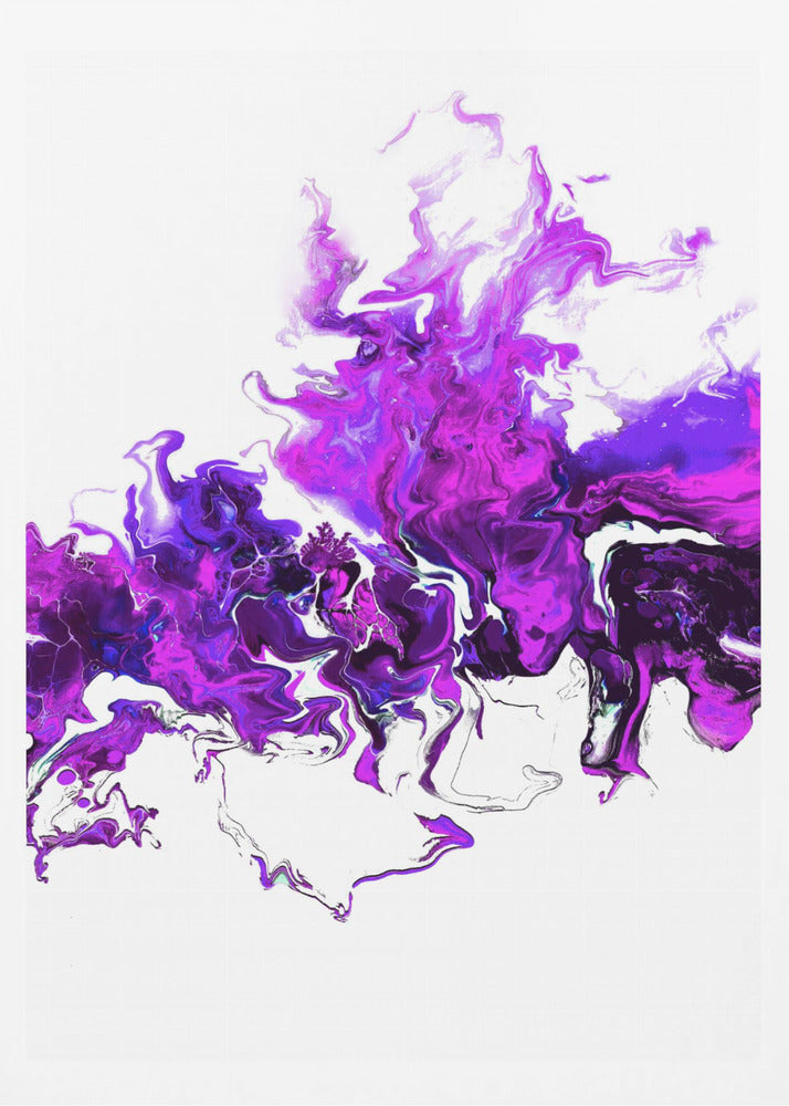 Purple Colorful White Wave | Poster