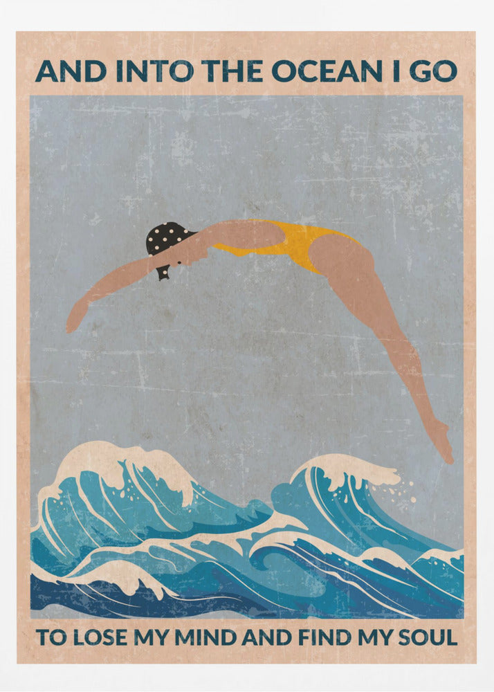 Into the Ocean (blue) Standard Wall Art | Poster