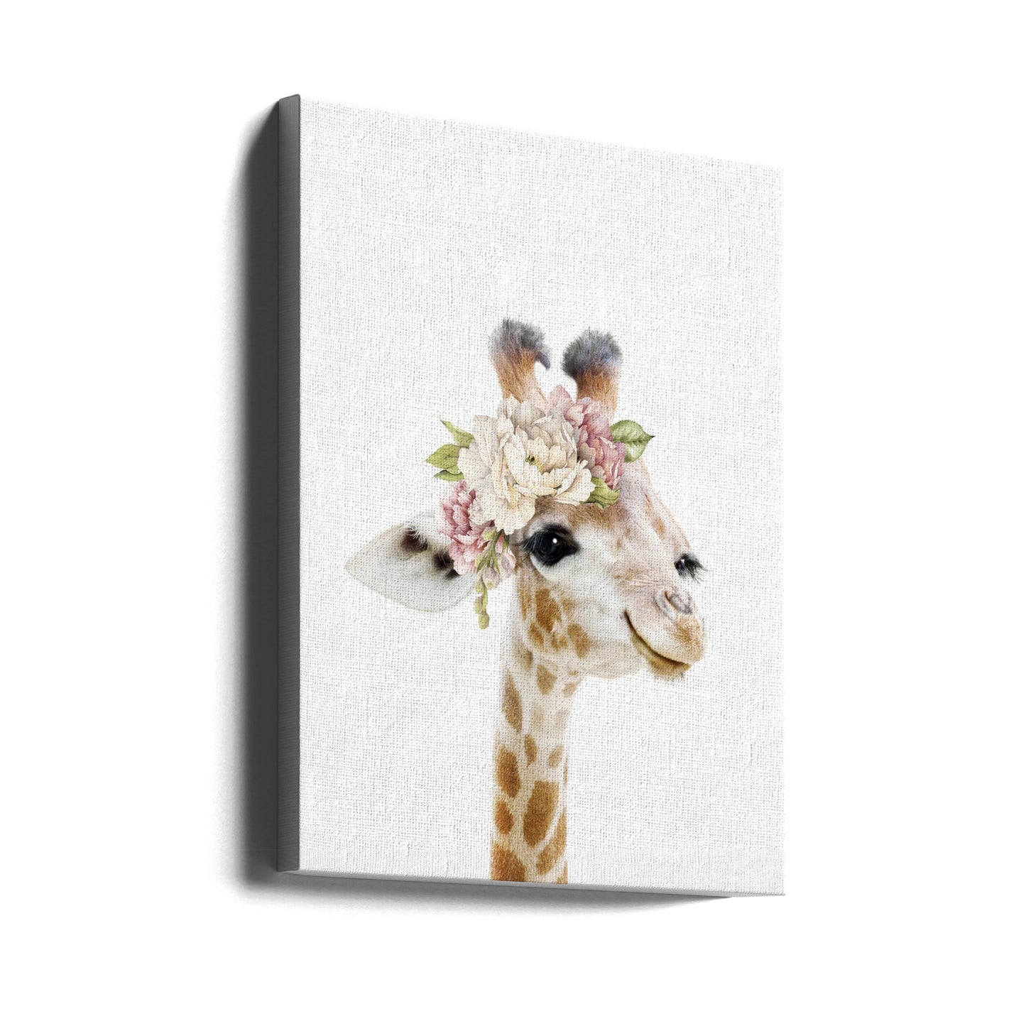 Giraffenbaby mit Blumenmuster | Leinwand-Bilder
