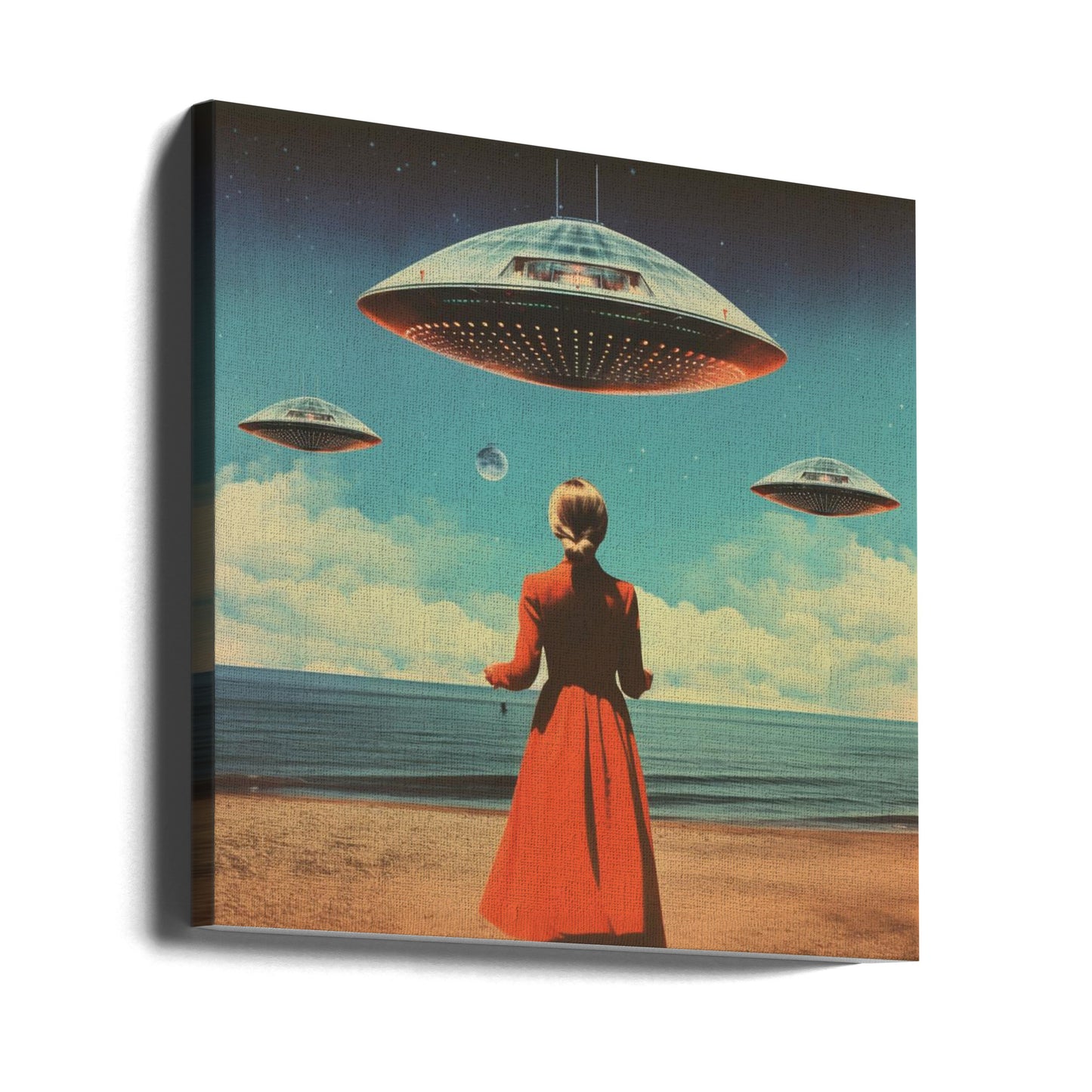 Collage artistico di cieli UFO | Stampe su Tela