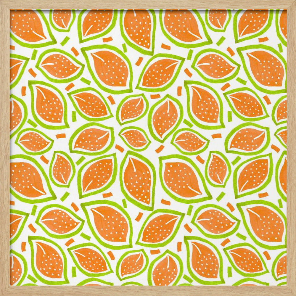 Melone Foglie Sparse Pois | Poster - Stampe d’Arte