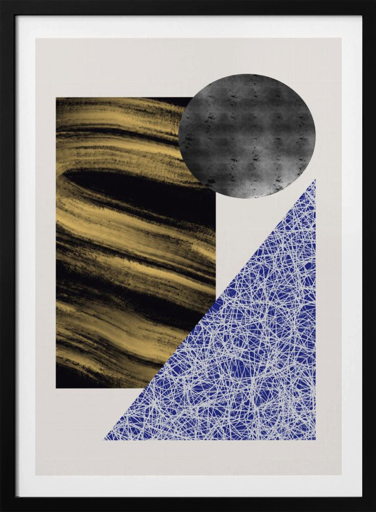 Geometriska former med svart och guld textur | Poster