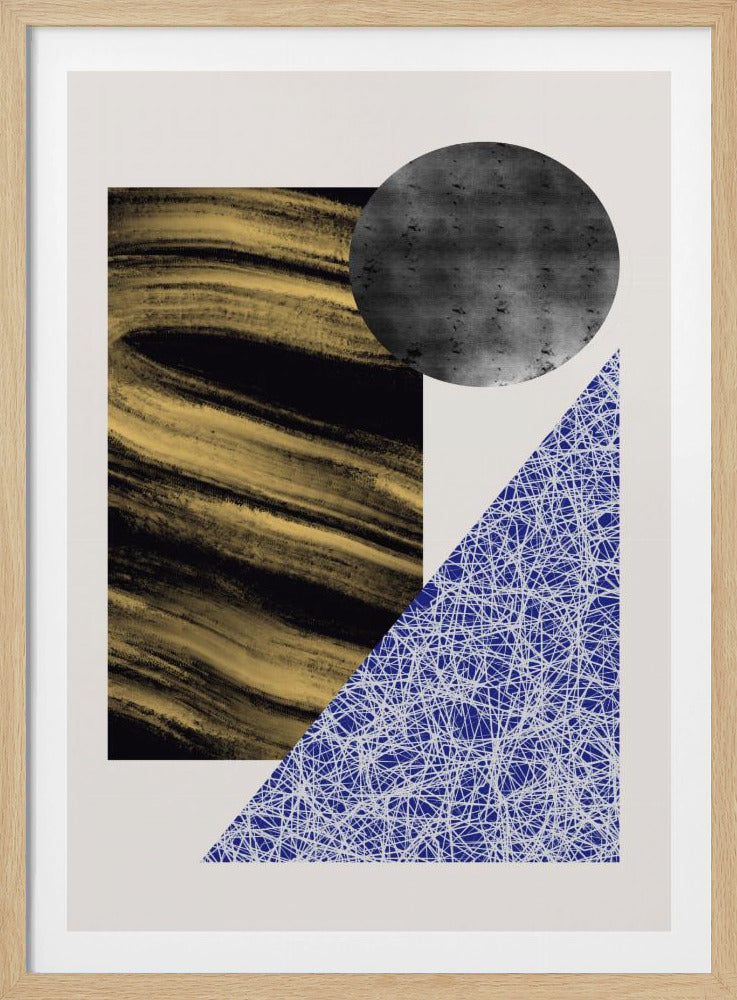 Geometriska former med svart och guld textur | Poster