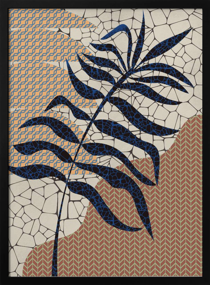 Palm Leaf Mosaic Design | Poster