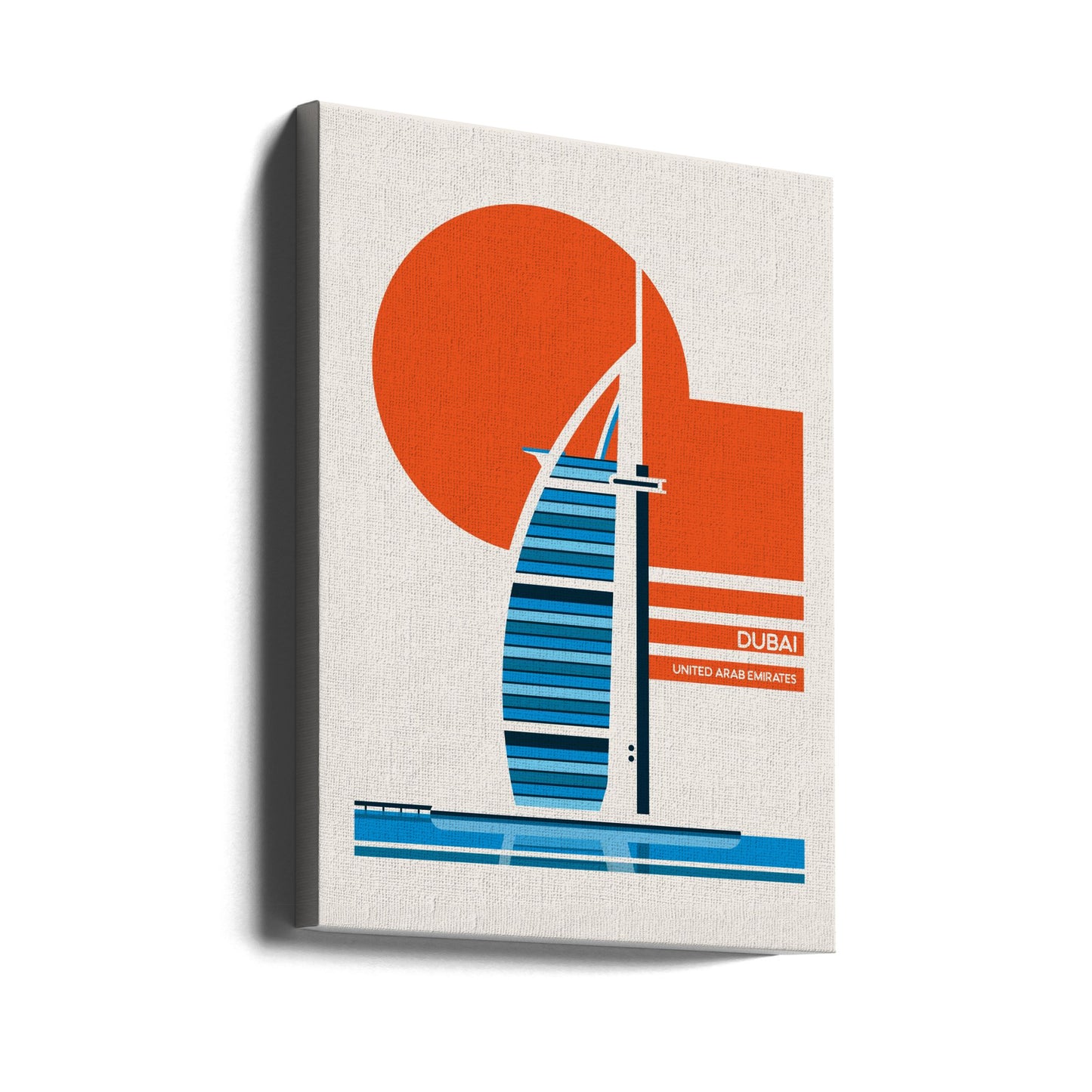 Impresión de viaje retro minimalista del Burj Al Arab de Dubái | Impresiones en Lienzo