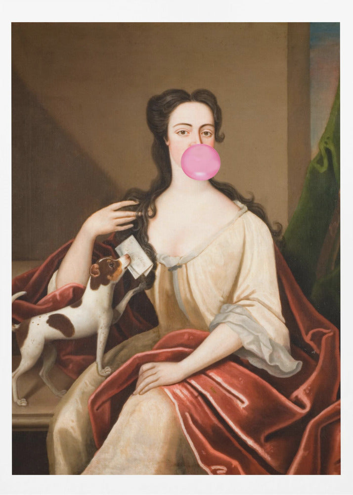 Portrait de chewing-gum Renaissance et chien / Art transformé | Affiches