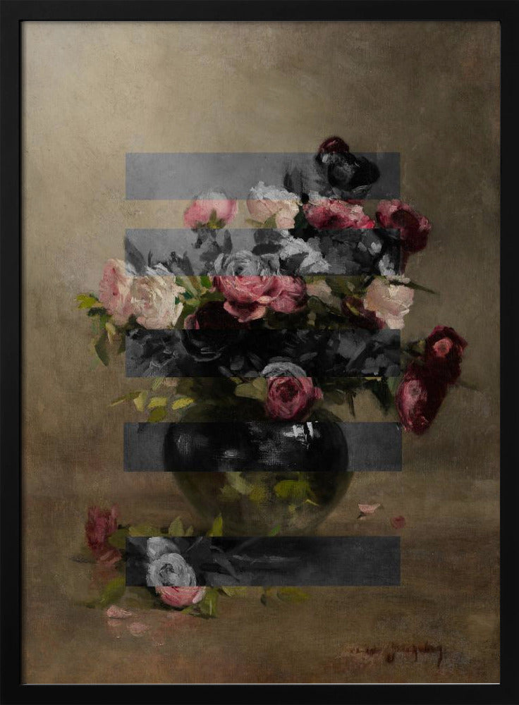 Bukett med vintage oljemålningar, collage | Poster