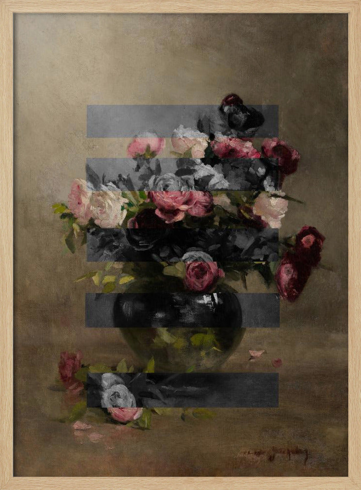 Bukett med vintage oljemålningar, collage | Poster