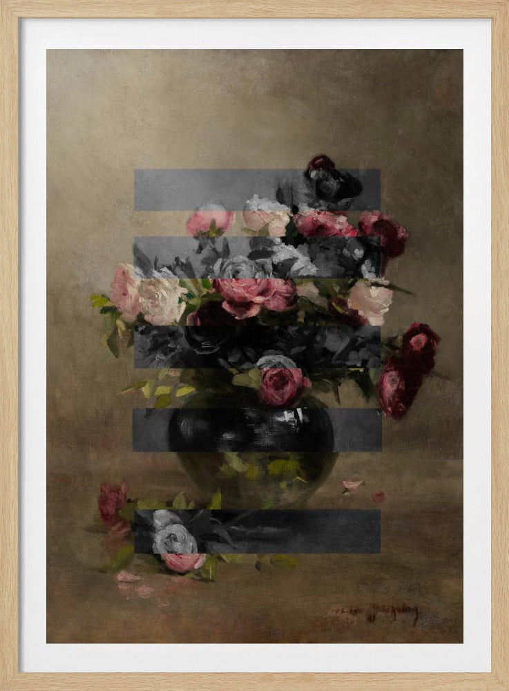 Bukett med vintage oljemålningar, collage | Poster