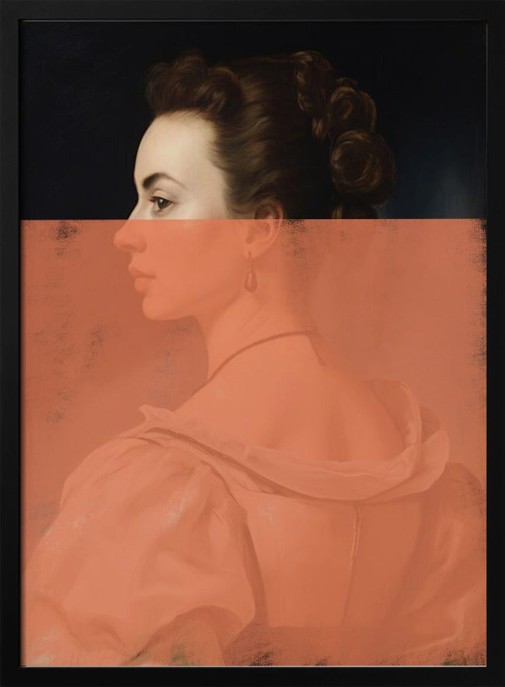 Altered Portrait of Woman Orange Modern Art | Poster