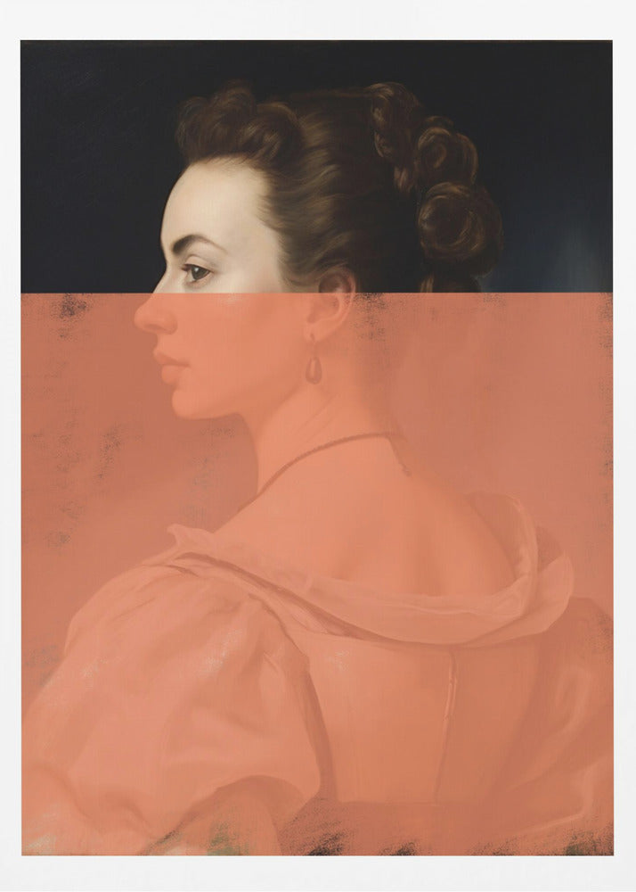 Altered Portrait of Woman Orange Modern Art | Poster