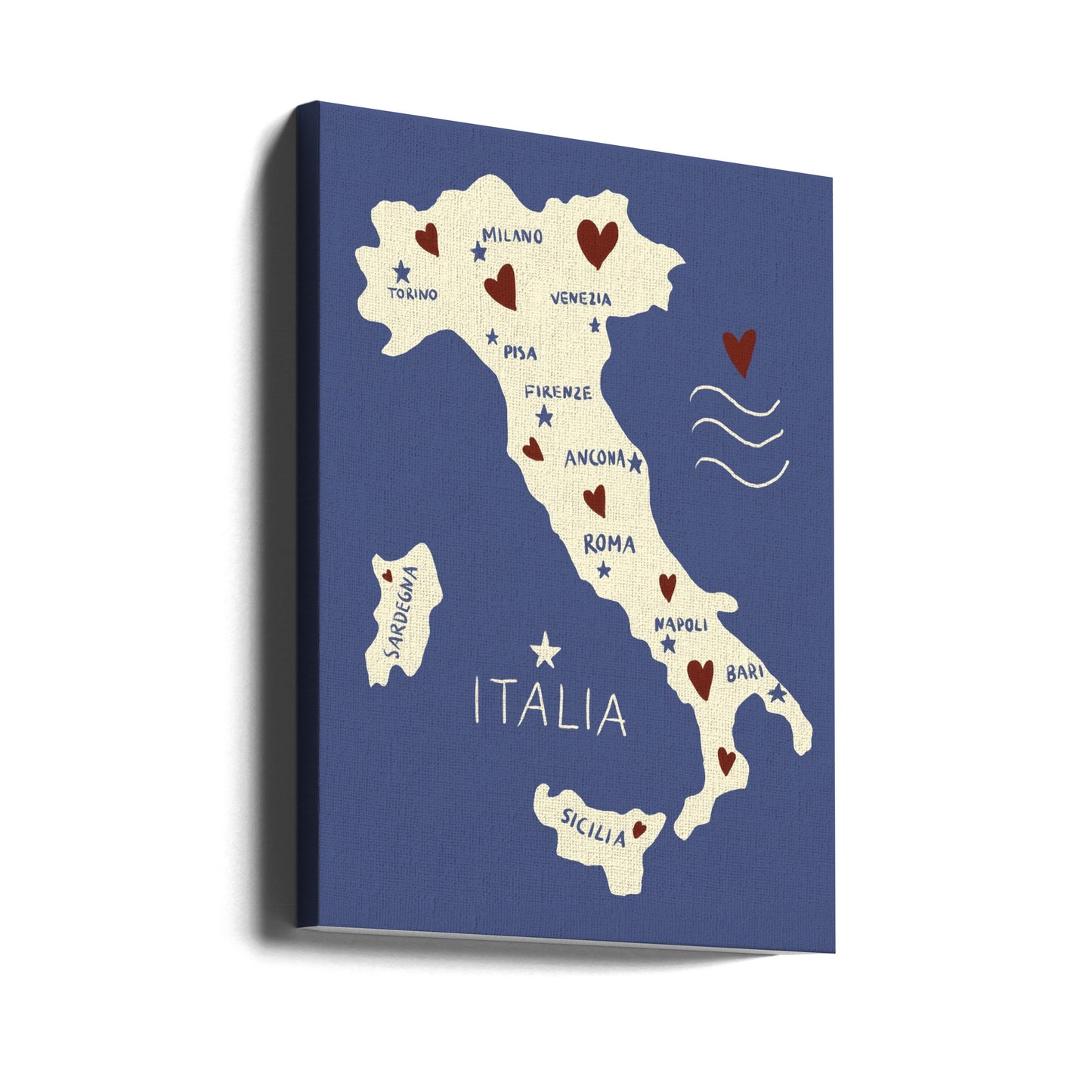 Mapa de Italia | Impresiones en Lienzo