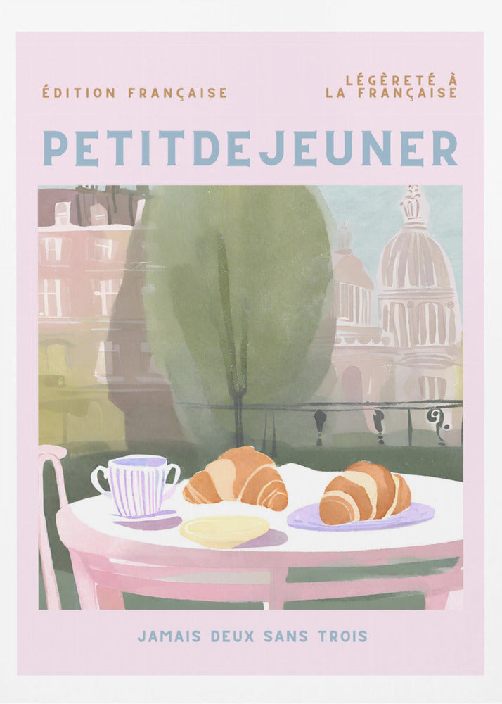 Petit Dejeuner, Croissants, Paris, Pastell | Poster