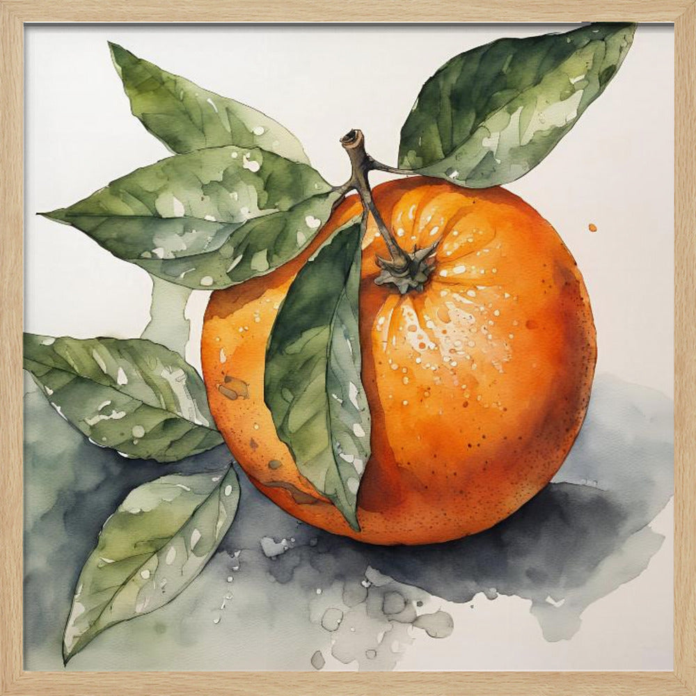 Arancione, Acquerello, Inchiostro | Poster - Stampe d’Arte