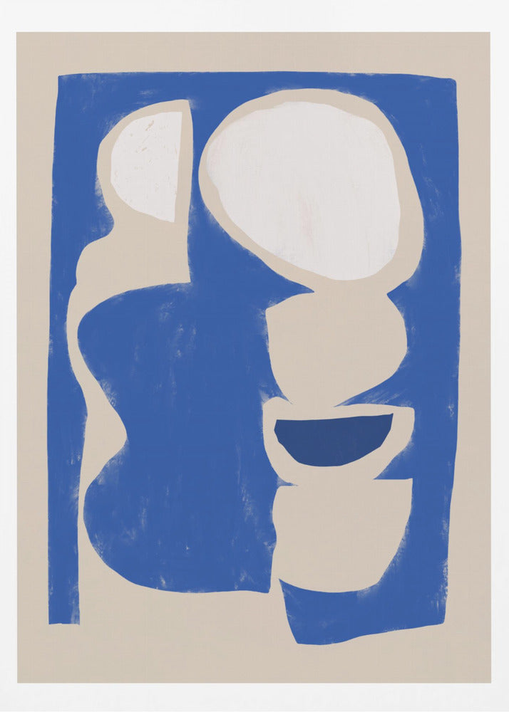 Organic shape cut out in blue | Poster