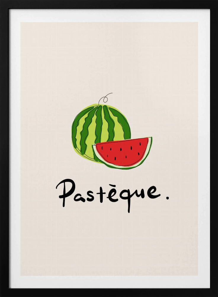 Modern French Fruits Collection "Watermelon / Pastèque" | Poster