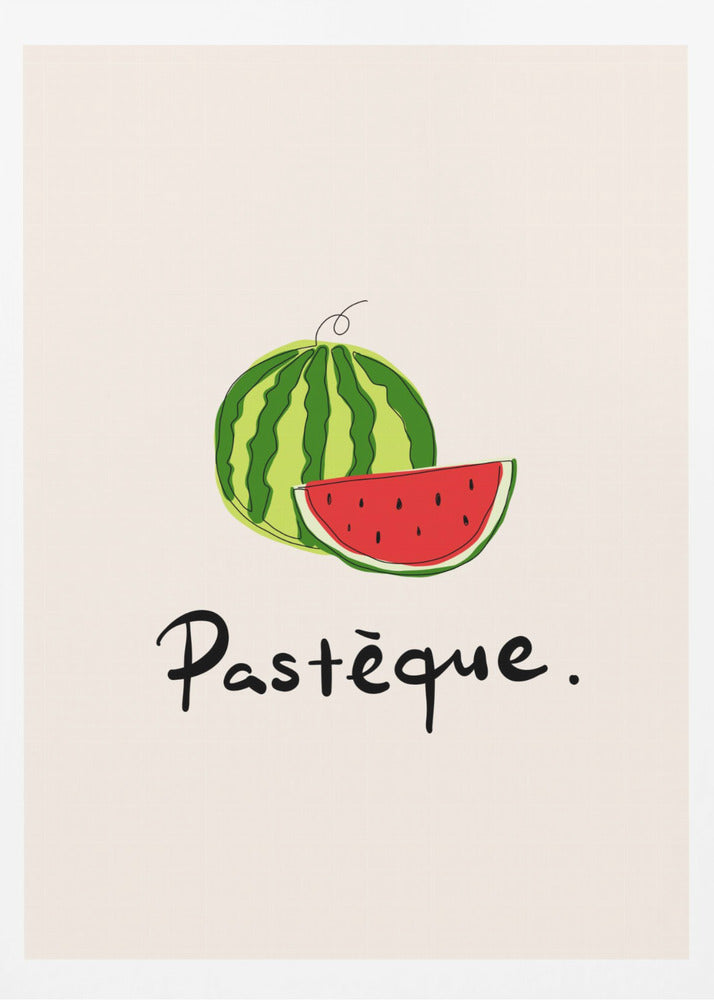 Modern French Fruits Collection "Watermelon / Pastèque" | Poster