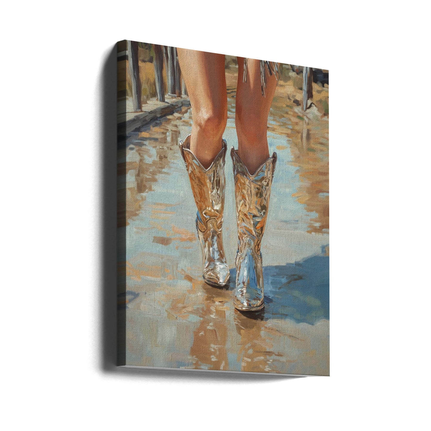 Sølv Cowgirl | Lærredsbilleder
