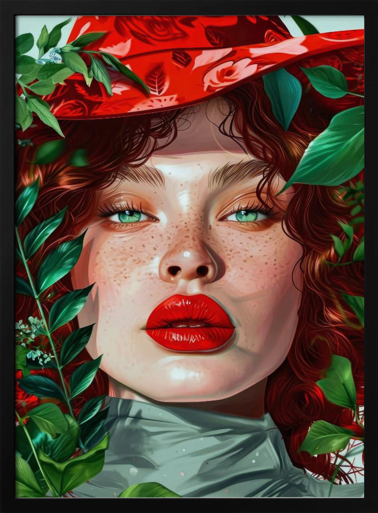 Woman With Green Eyes portrait | Poster