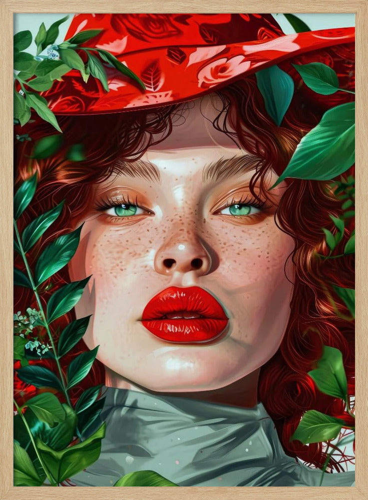 Woman With Green Eyes portrait | Poster