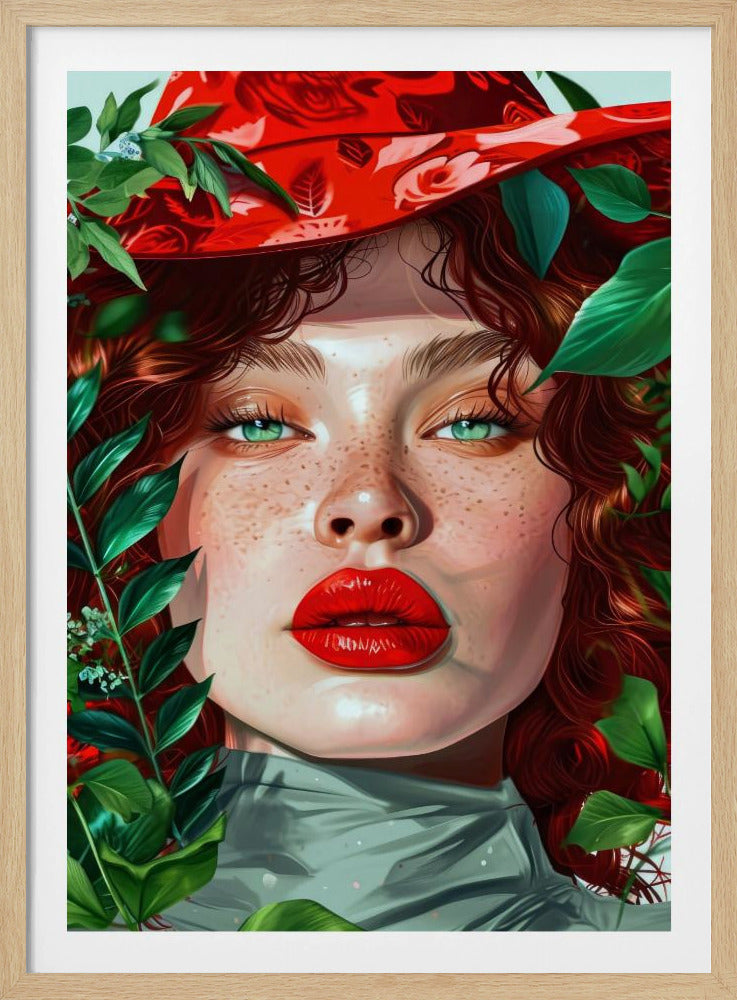Woman With Green Eyes portrait | Poster