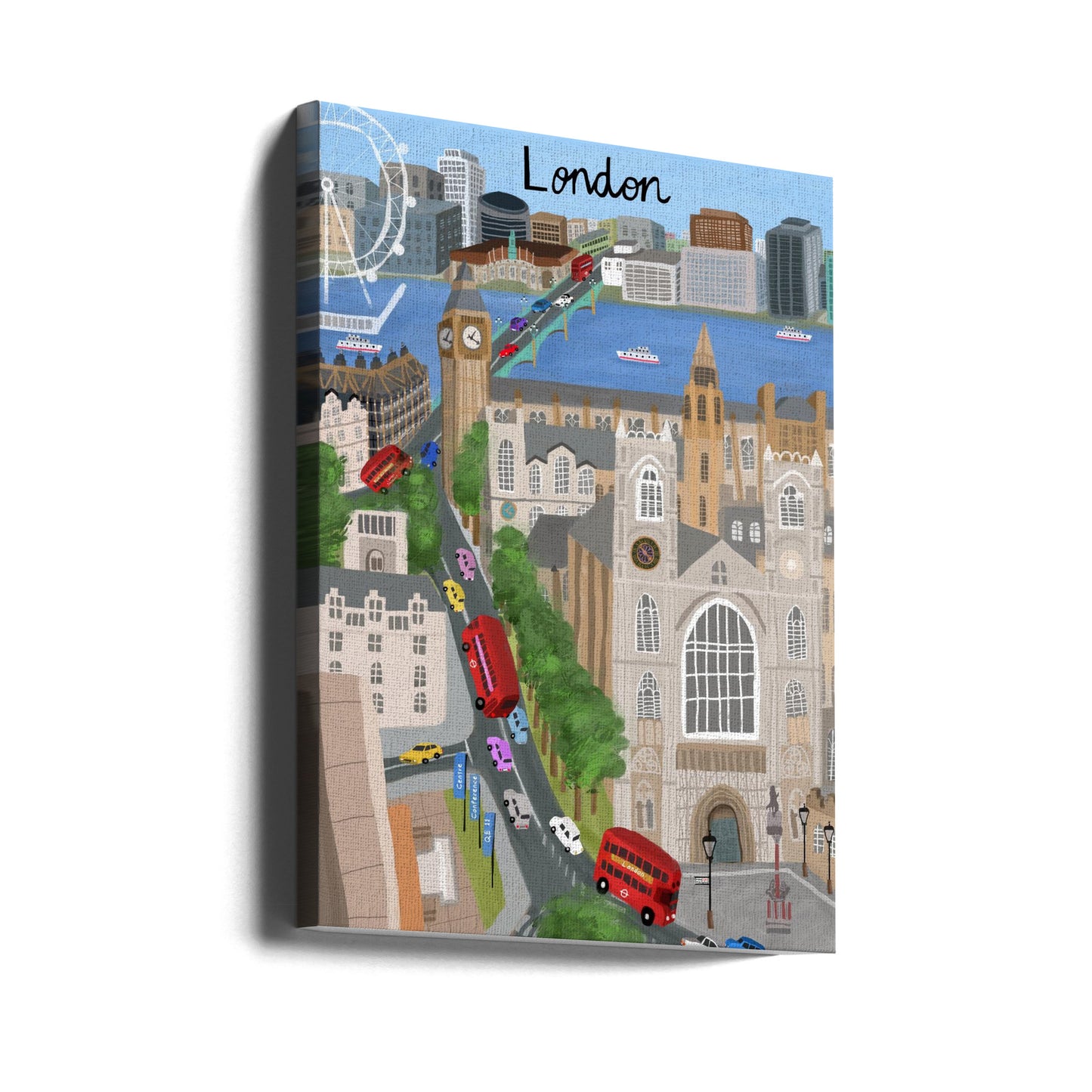 London City mit Blick auf die Themse und Big Ben von der Künstlerin Carla Daly | Leinwand-Bilder