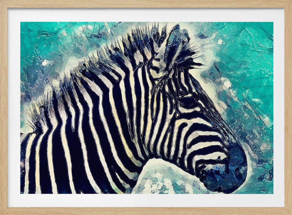 Zebra-Aquarell-Tierkunst | Poster