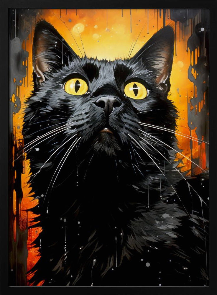 Black Cat Adam Watercolor Animal Art | Poster