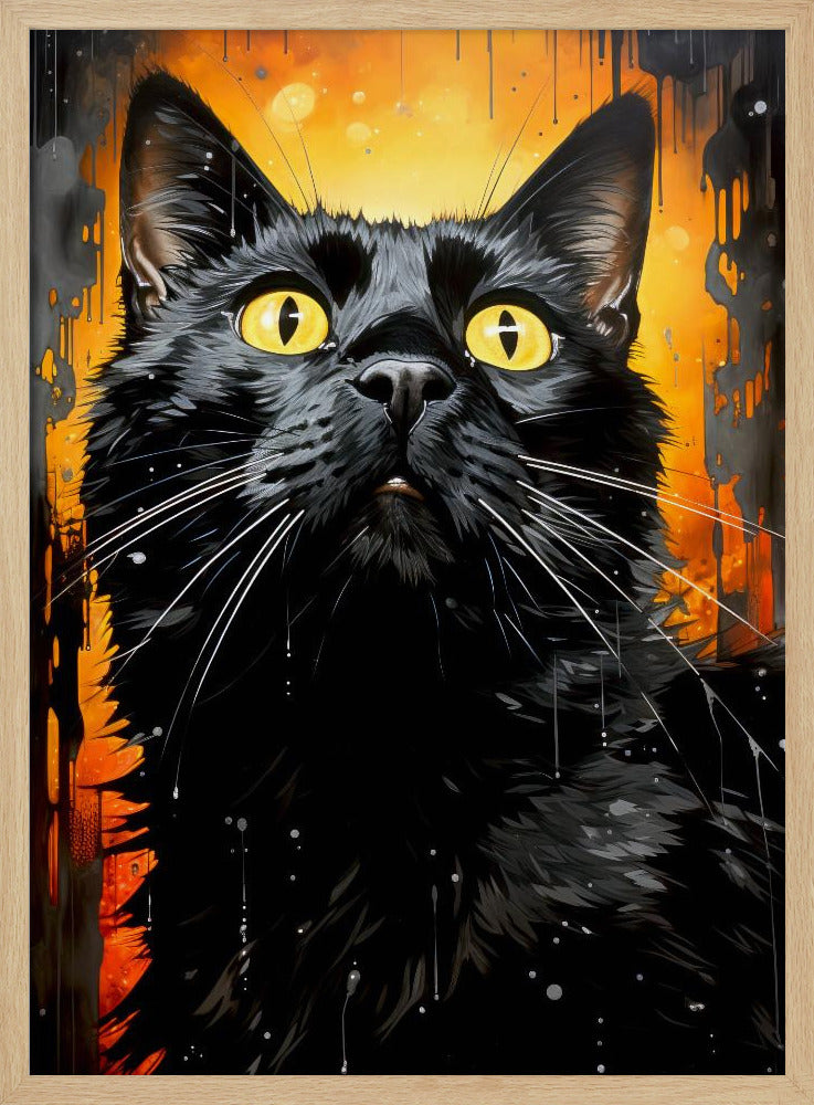 Black Cat Adam Watercolor Animal Art | Poster