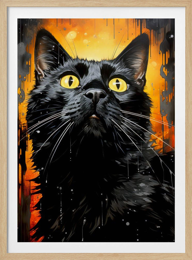Black Cat Adam Watercolor Animal Art | Poster