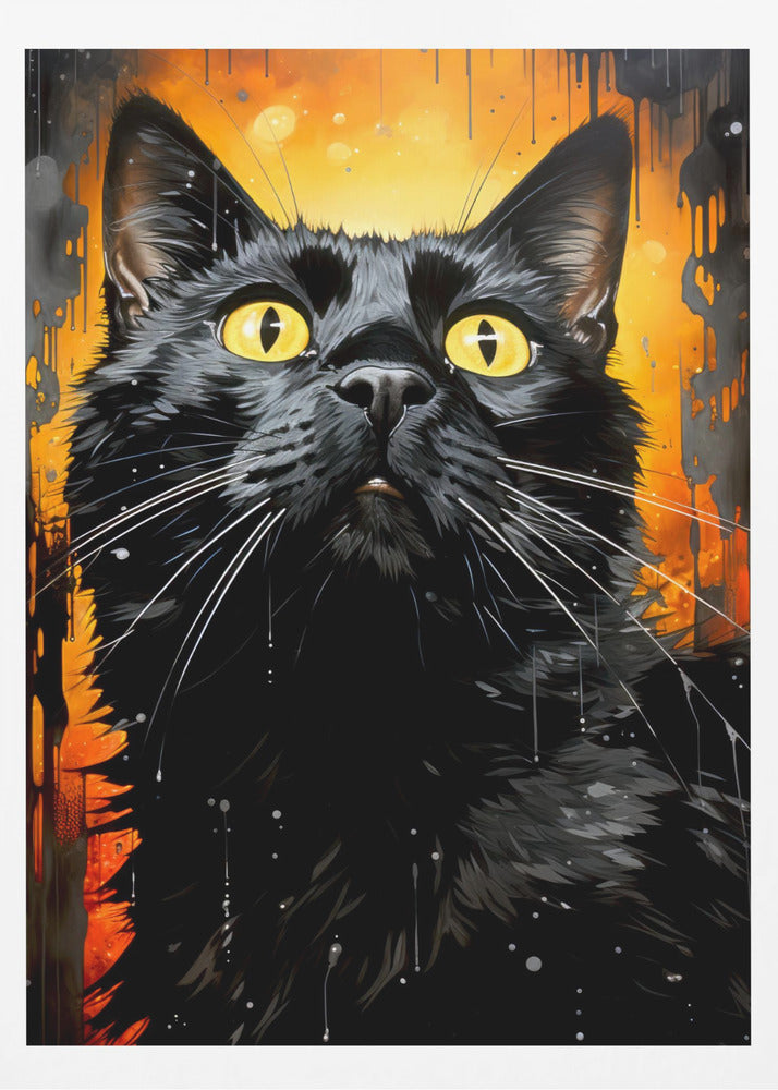 Black Cat Adam Watercolor Animal Art | Poster