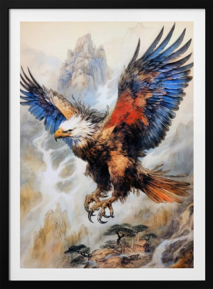 Örn Fågel Akvarell Djurkonst | Poster