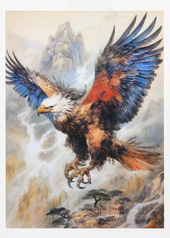Örn Fågel Akvarell Djurkonst | Poster